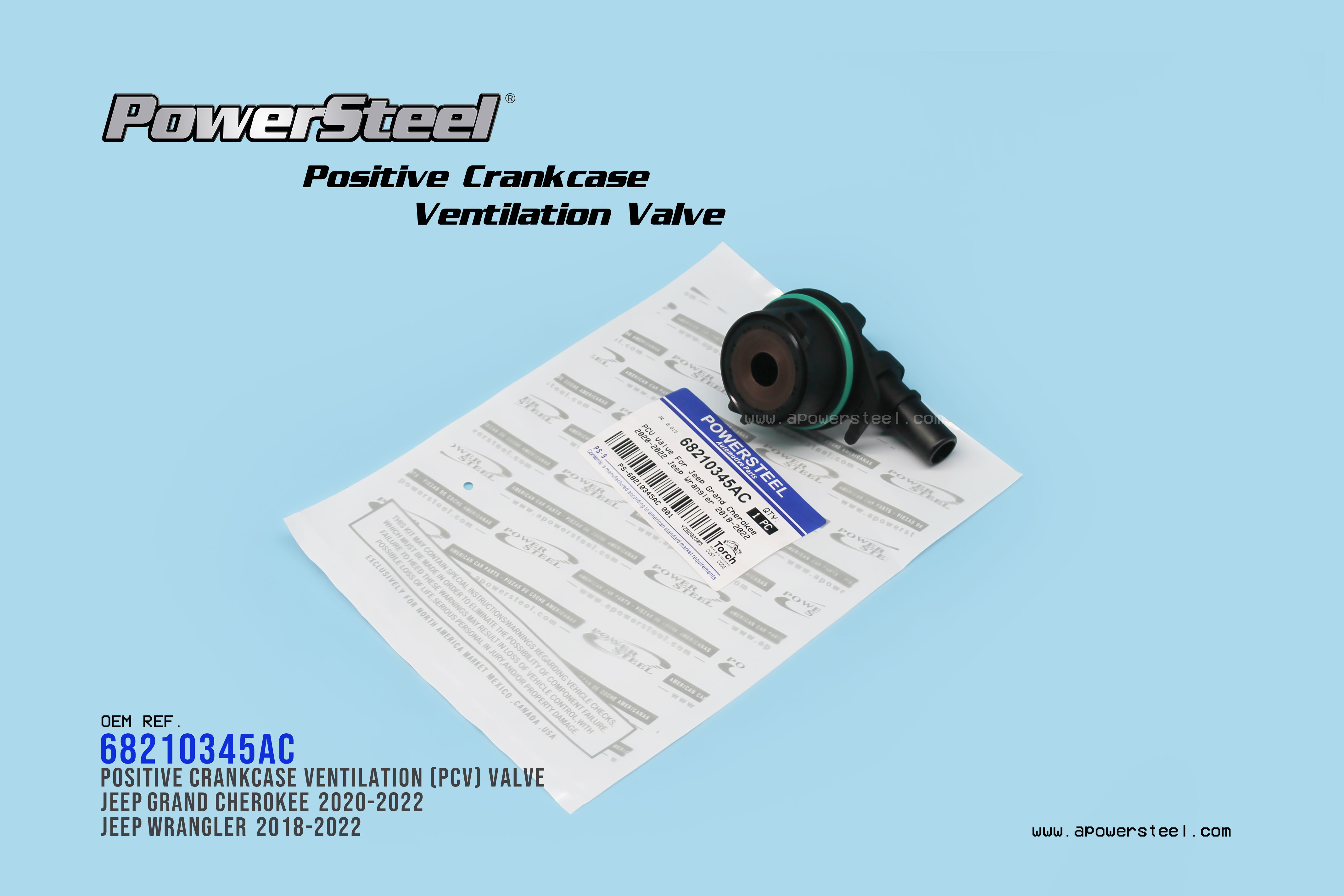 Positive Crankcase Ventilation (PCV) Valve 68210345AC